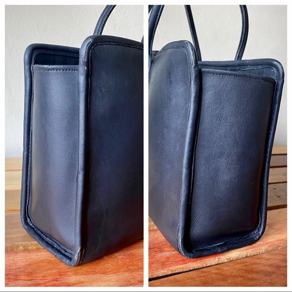 Vintage Coach 👜 70’s NYC Standard Tote Dk Blue - Picture 3 of 7